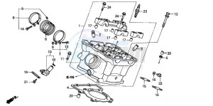 VTR1000SP VTR1000SP-1 drawing REAR CYLINDER HEAD