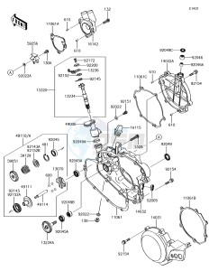 KX85-II KX85DHF EU drawing Engine Cover(s)