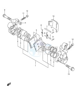 GSX600F (E2) Katana drawing FRONT CALIPERS