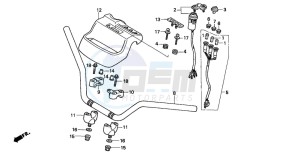 TRX300FW FOURTRAX 300 4X4 drawing HANDLE PIPE/HANDLE COVER