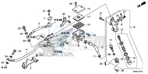 NC750XDG SH125AS UK - (E) drawing REAR BRAKE MASTER CYLINDER (NC750XA/ XD)