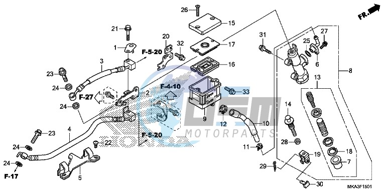 REAR BRAKE MASTER CYLINDER (NC750XA/ XD)