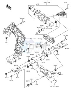 Z1000SX_ABS ZX1000MFF FR GB XX (EU ME A(FRICA) drawing Suspension/Shock Absorber