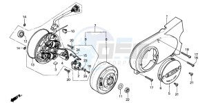 C50Z2 drawing LEFT CRANKCASE COVER/ GENERATOR (1)