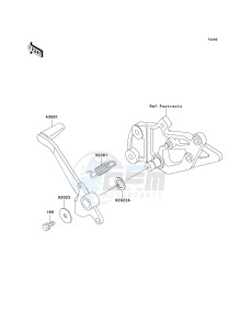 EX 500 D [NINJA 500R] (D6F-D9F) D6F drawing BRAKE PEDAL_TORQUE LINK