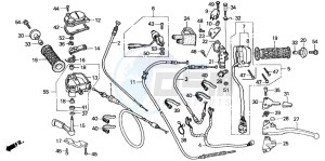 TRX350FE FOURTRAX ES drawing HANDLE LEVER/SWITCH/CABLE