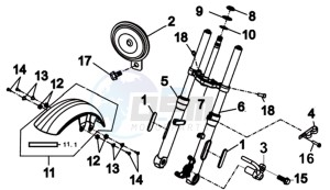 WOLF 300 (L8) EU EURO4 drawing FR.FENDER ASSY