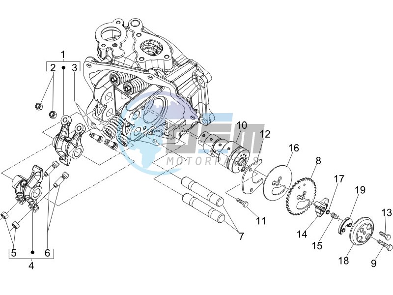 Camshaft - Rocking levers support unit