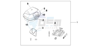 SH125R drawing TOP BOX 45L ICELAND BLUE METALLIC