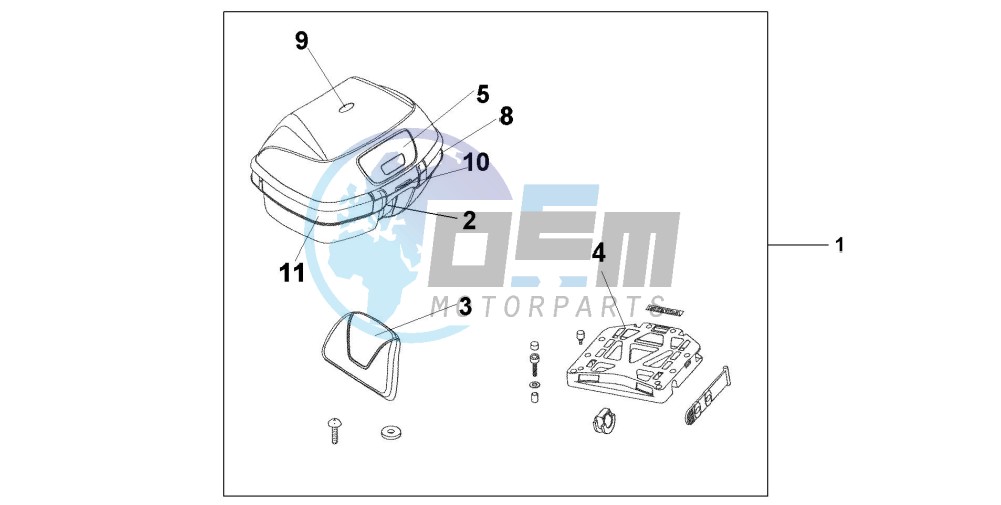 TOP BOX 45L ICELAND BLUE METALLIC