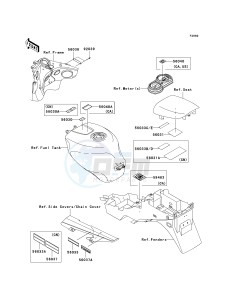 ZX 600 J [ZZR600] (J6F-J8F) J7F drawing LABELS