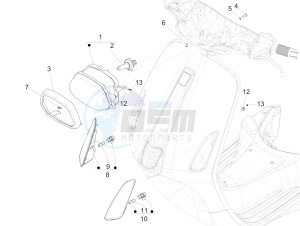 150 Sprint 4T 3V ie (APAC) (AU, CD, EX, JP, RI, TH) drawing Front headlamps - Turn signal lamps