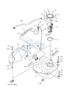 YFM700FWAD YFM70GPXJ GRIZZLY 700 EPS (B1A9) drawing FUEL TANK