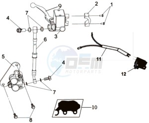 JET SPORT 50 drawing BRAKE CALIPER / BRAKE LEVER / BRAKE LINES