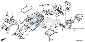 CBR125RSF CBR125RS E drawing REAR FENDER