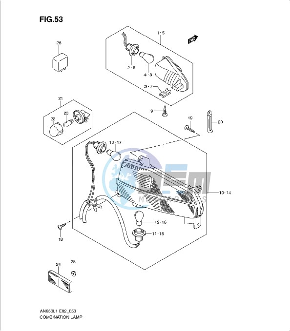 COMBINATION LAMP (AN650AL1 E19)