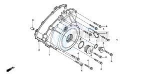 CB500 drawing LEFT CRANKCASE COVER