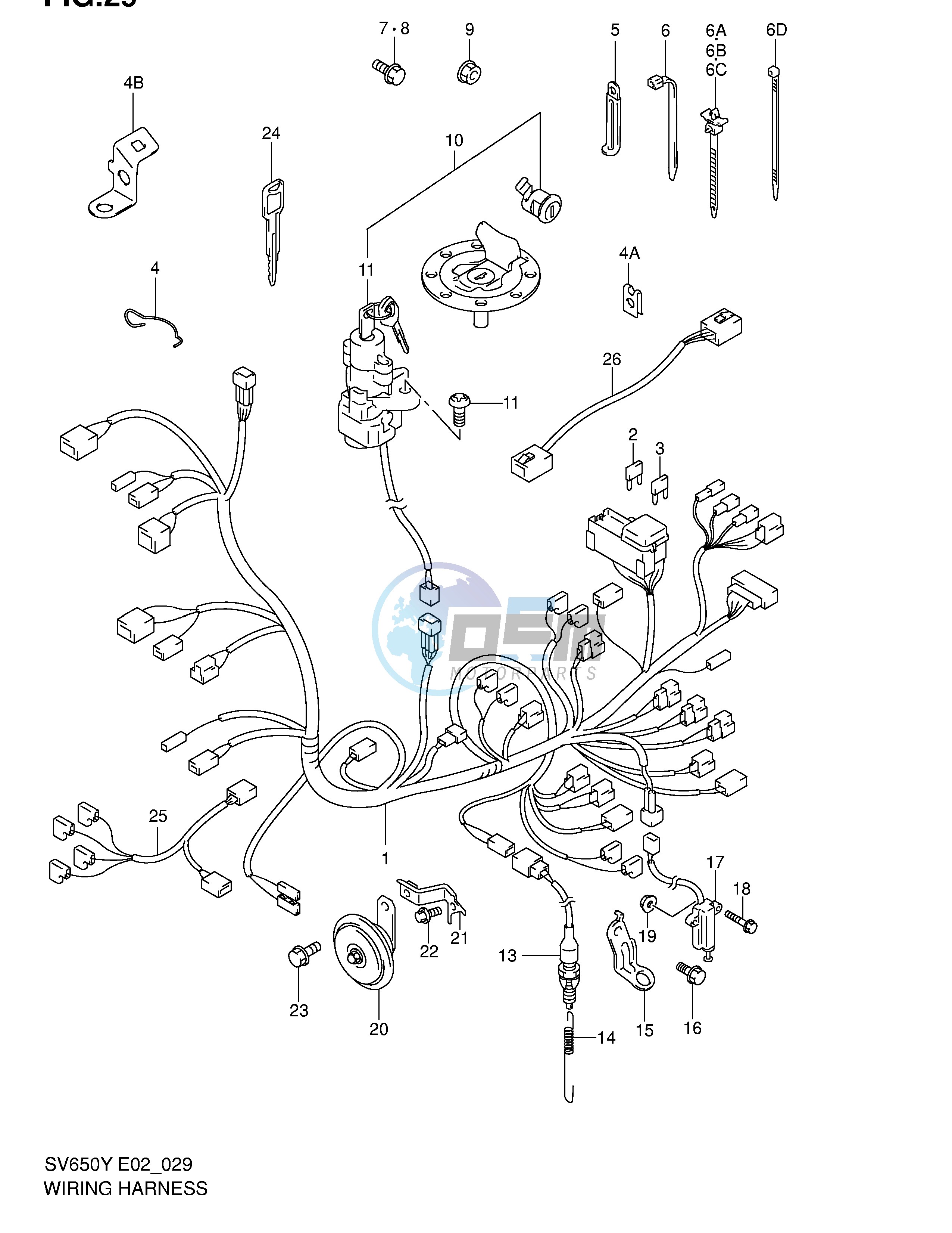 WIRING HARNESS (SV650X UX Y UY K1 UK1 K2 UK2)