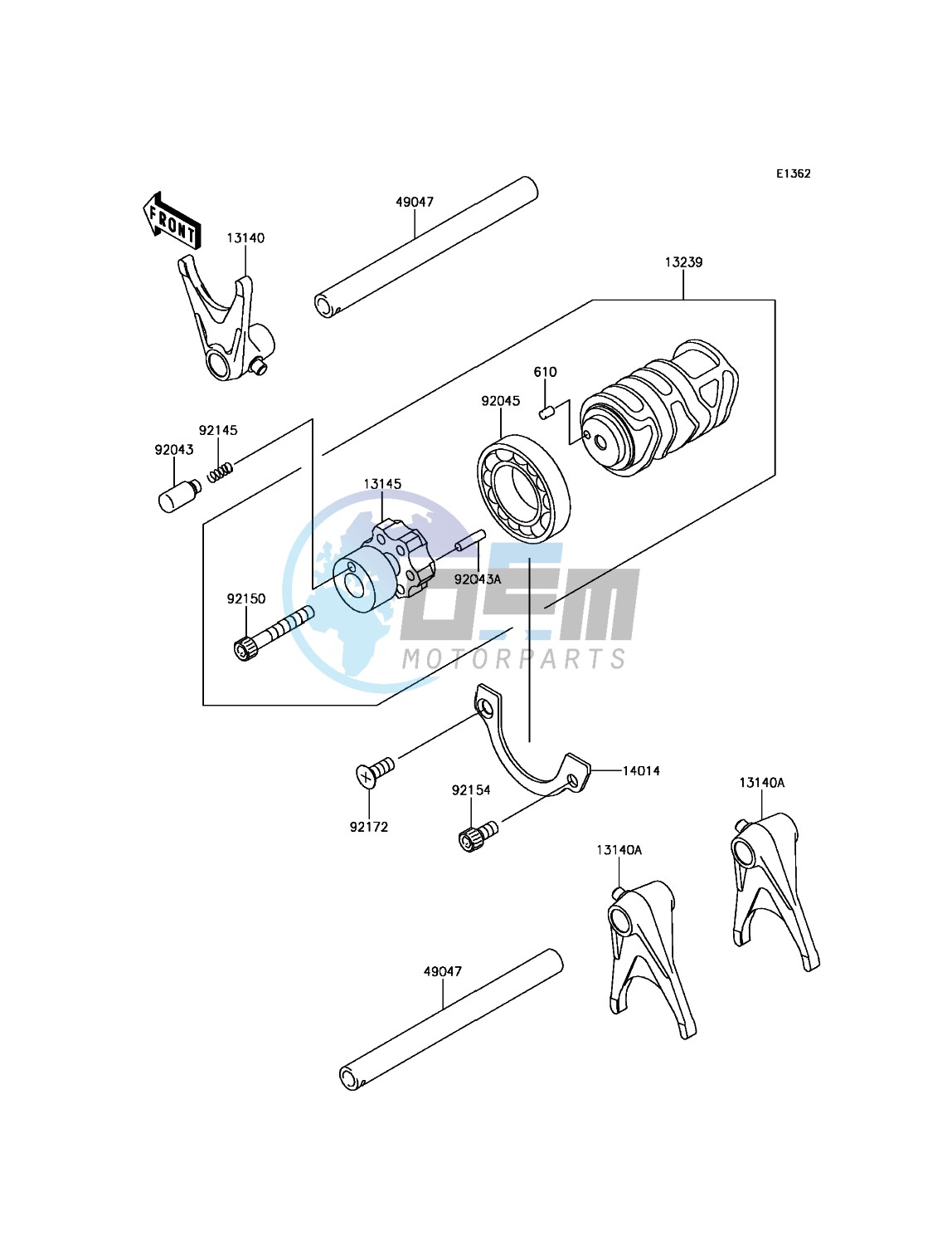 Gear Change Drum/Shift Fork(s)