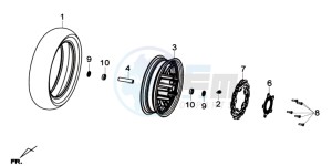 GTS 125I EURO4 LONG VISOR L7 drawing FRONT WHEEL