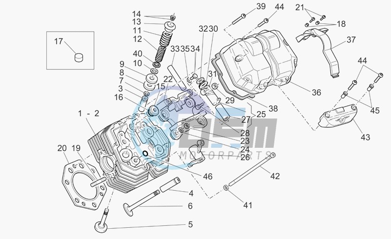 Cylinder head and valves