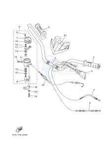 YFM250R YFM25RD RAPTOR 250 (1BTN 1BTP 1BTR) drawing STEERING HANDLE & CABLE