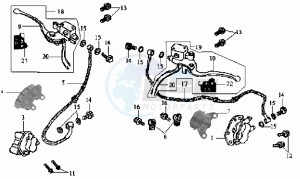 JOYRIDE 125 drawing BRAKE CALIPER / BRAKE LEVER