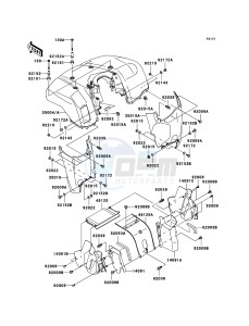 KVF650 4x4 KVF650-D1 EU GB drawing Front Fender(s)