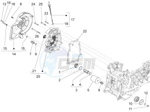 LX 150 4T 3V ie E3 Vietnam drawing Flywheel magneto cover - Oil filter