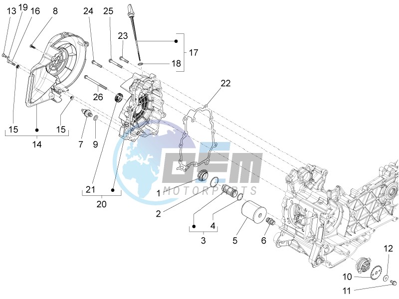 Flywheel magneto cover - Oil filter