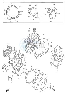 GSX-R750 (E2) drawing CRANKCASE COVER (MODEL T V)