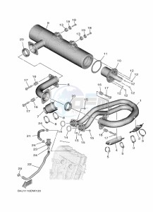 YXF1000EW YX10FRPAN (B4JA) drawing EXHAUST