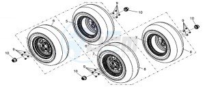 QUADRAIDER 600 drawing WHEELS FRONT AND REAR