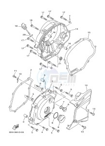 YB125 (2CS1) drawing CRANKCASE COVER 1