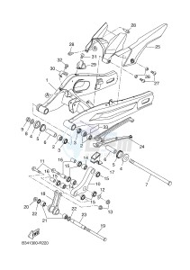 XSR700 (B344 B344 B344 B344) drawing REAR ARM