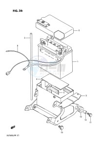 VS750GL (E1) INTRUDER drawing BATTERY (MODEL F)