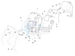 Sprint iGet 125 4T 3V ie ABS (APAC) drawing Front glove-box - Knee-guard panel