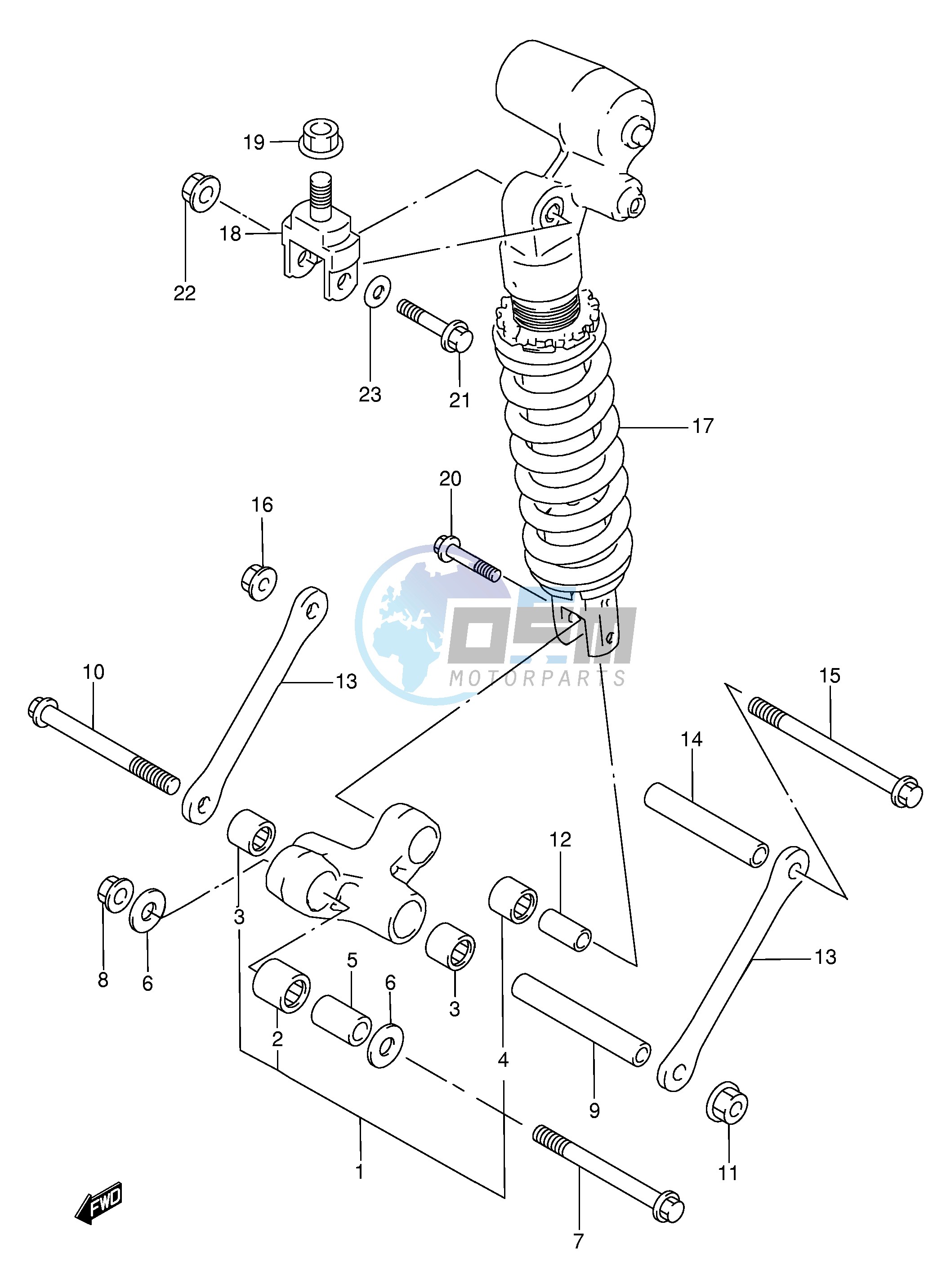 REAR CUSHION LEVER (MODEL V)