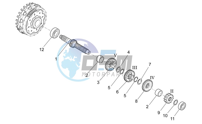 Primary gear shaft