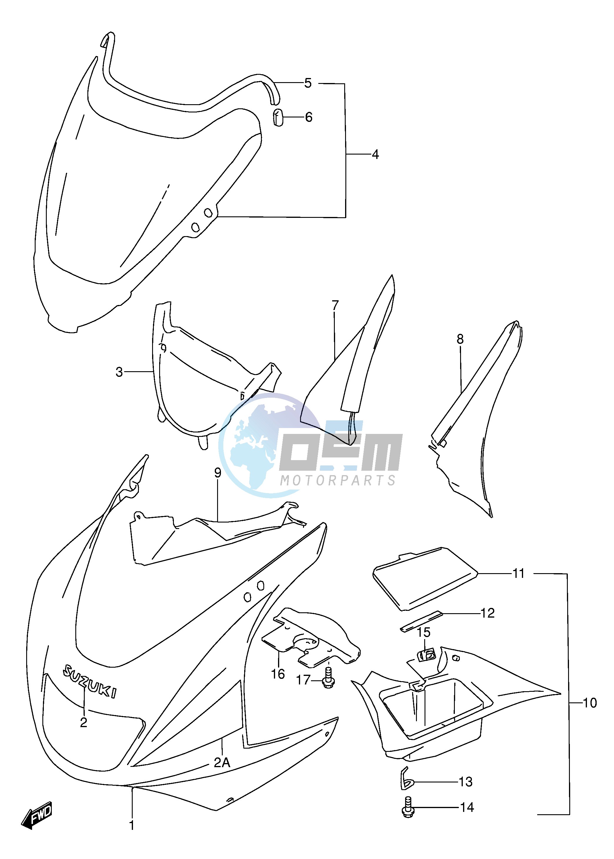 COWLING BODY (MODEL P R S T)