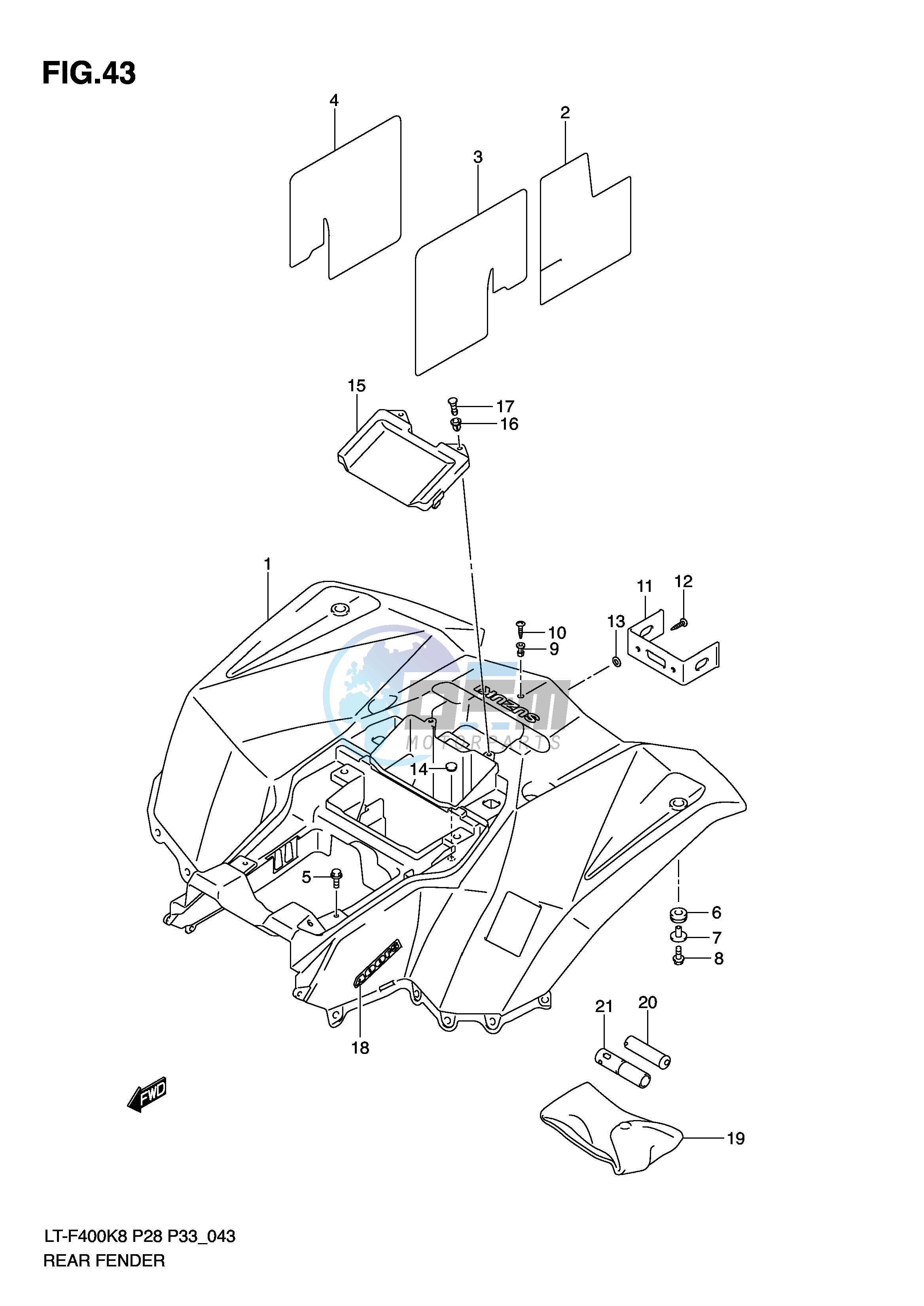 REAR FENDER (MODEL K8 K9)