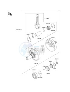 KL 650 A [KLR650] (A10-A14) [KLR650] drawing CRANKSHAFT-- KL650AE032206 - - -