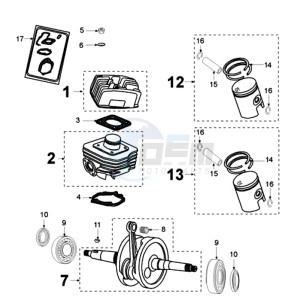 FOX LN BN drawing CRANKSHAFT AND CYLINDER