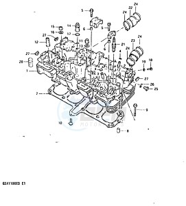 GSX1100 (Z-D) drawing CYLINDER HEAD