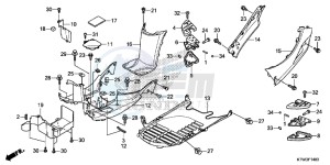 SH300E SH300E UK - (E) drawing FLOOR PANEL/PILLION STEP