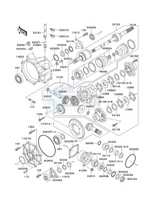 KAF 950 B [MULE 3010 DIESEL 4X4] (B1) [MULE 3010 DIESEL 4X4] drawing DRIVE SHAFT-FRONT