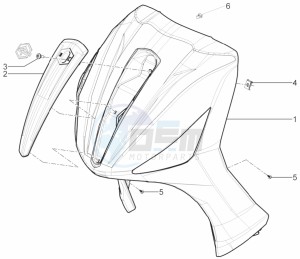 Beverly 300 ie ABS E4 (EMEA) drawing Front shield