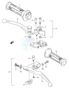 GSX750F (E2) drawing HANDLE LEVER