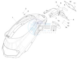 LIBERTY 125 4T E4 POSTE (EMEA) drawing Rear cover - Splash guard