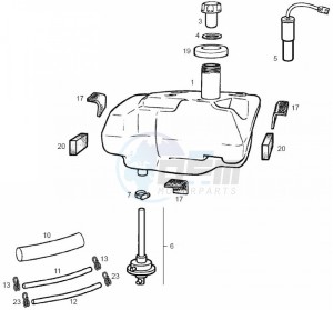 ATLANTIS BULLET - 50 cc VTHAL1AE2 Euro 2 2T AC GBR drawing Fuel tank (Positions)